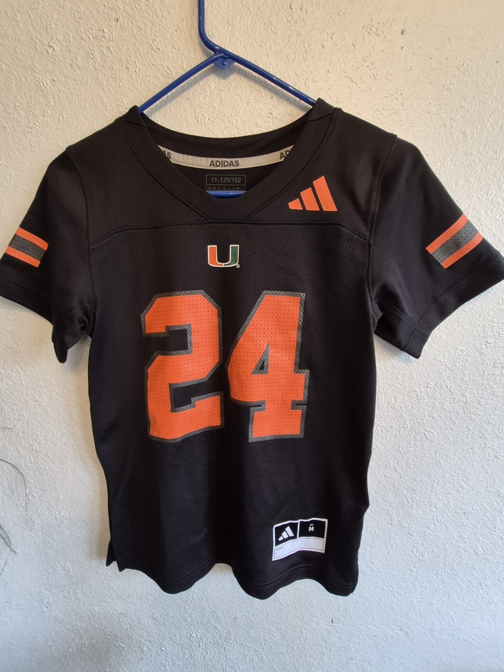 adidas Kids Black & Orange #24 Football Jersey